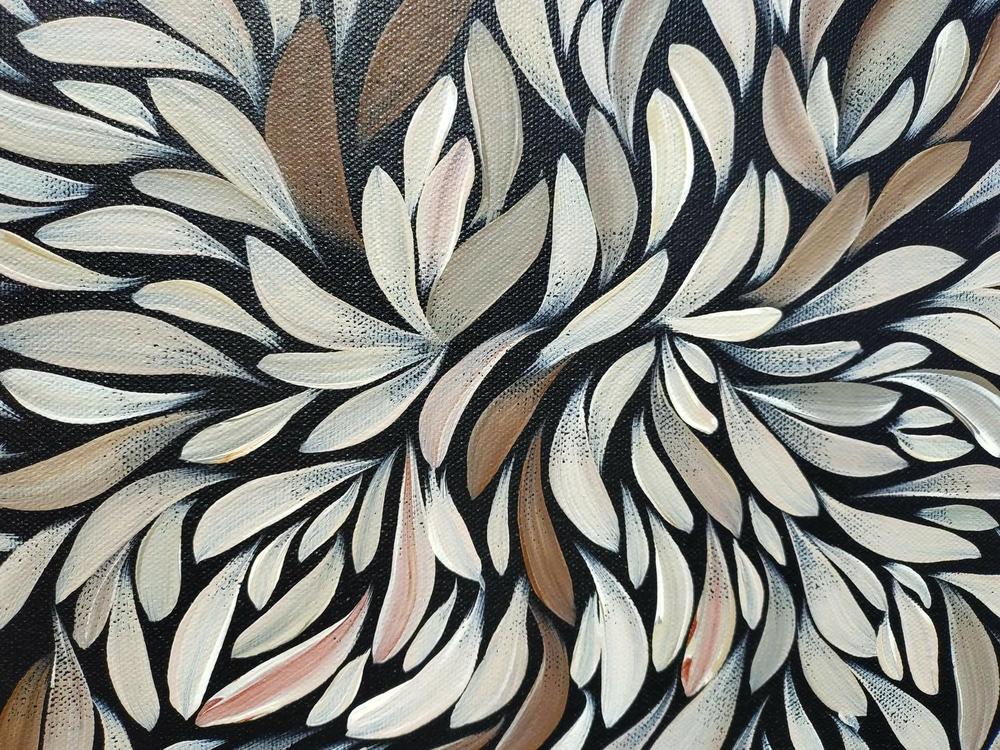 Tumbetin Baibaiye's - Brown and cream Healing leaves with a hint of metallic copper , Original Artwork-by-Emma Rigney-original art-Gioia