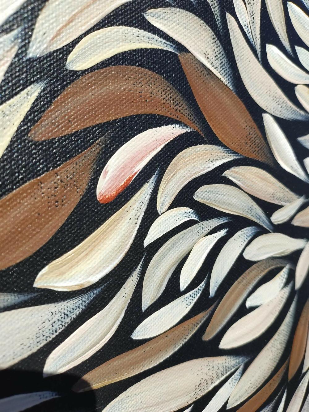 Tumbetin Baibaiye's - Brown and cream Healing leaves with a hint of metallic copper , Original Artwork-by-Emma Rigney-original art-Gioia