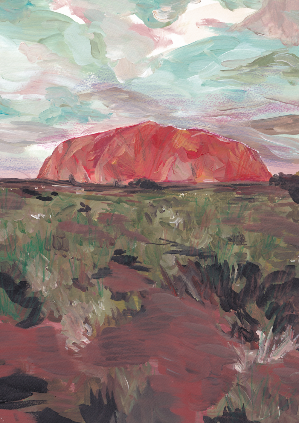 Uluru, Original Artwork By Alice Kwan-by-Alice Kwan-original art-Gioia