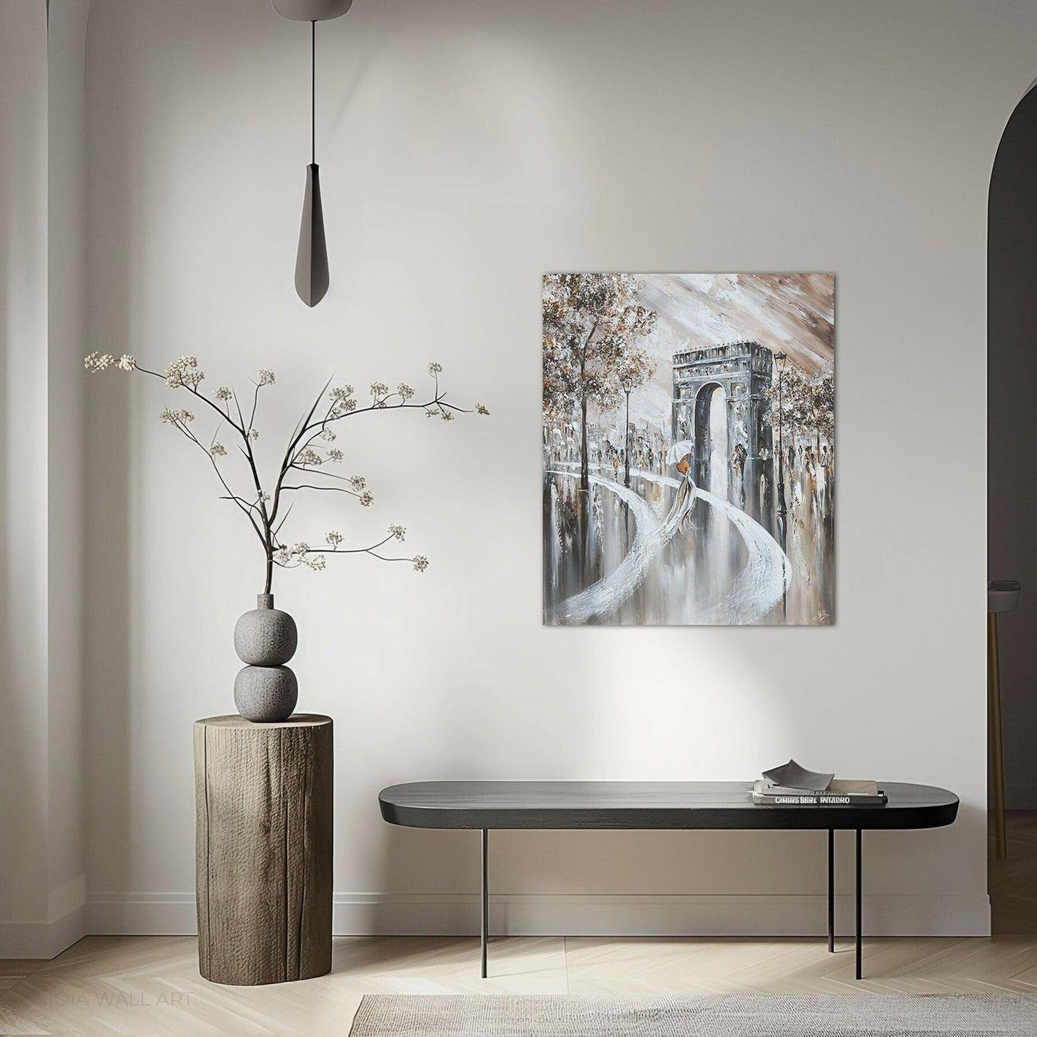 Elegance On The Champs-Élysées Acrylic On Canvas 60X76Cm By Isabella Karolewicz Original Artwork