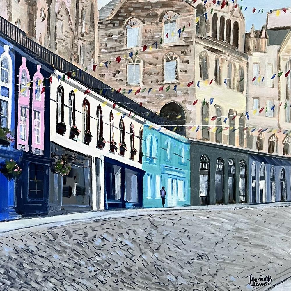 Victoria Street, Edinburgh. Original hand-painted artwork by Meredith Howse.-by-Meredith Howse-original art-Gioia
