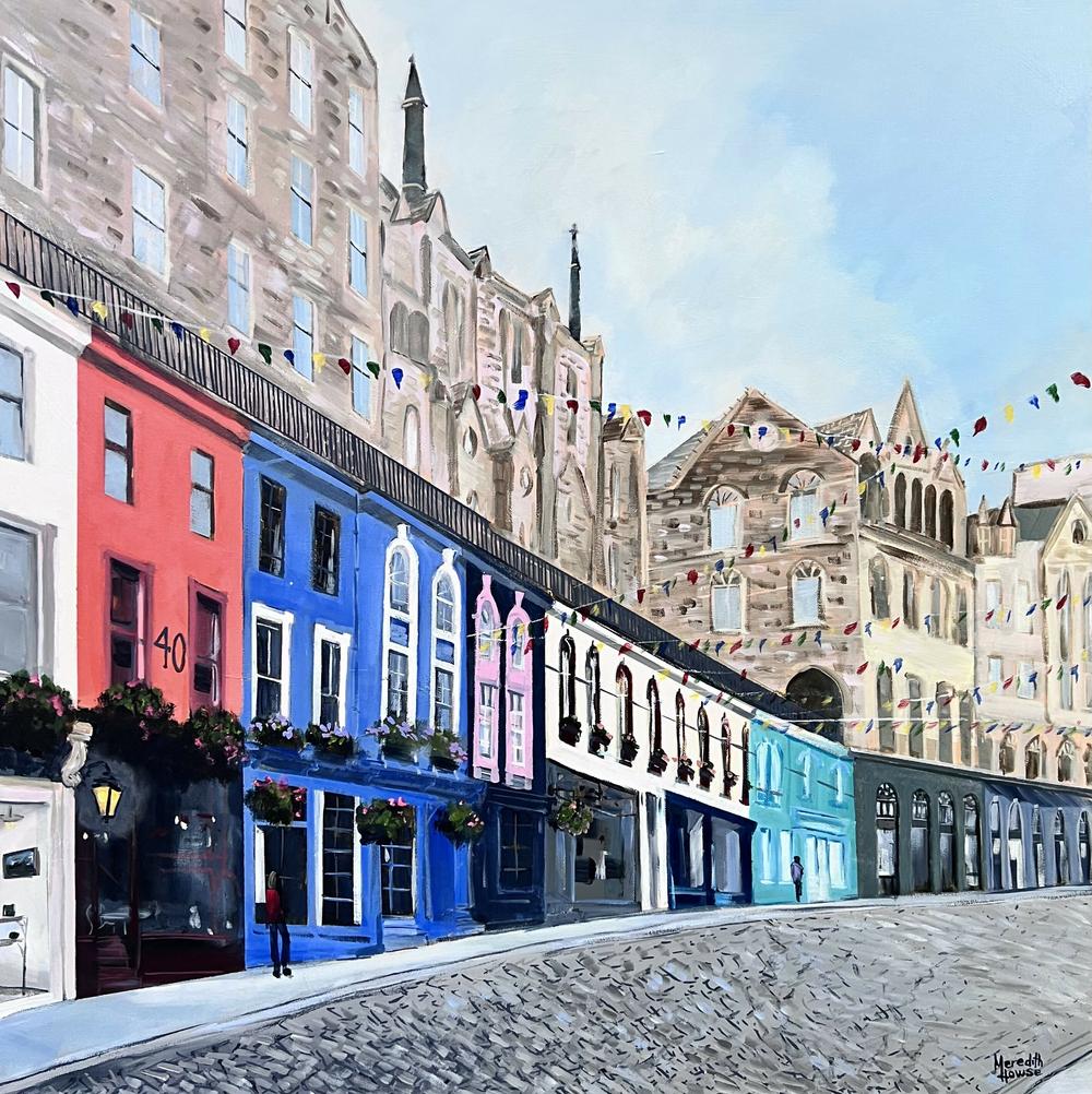 Victoria Street, Edinburgh. Original hand-painted artwork by Meredith Howse.-by-Meredith Howse-original art-Gioia