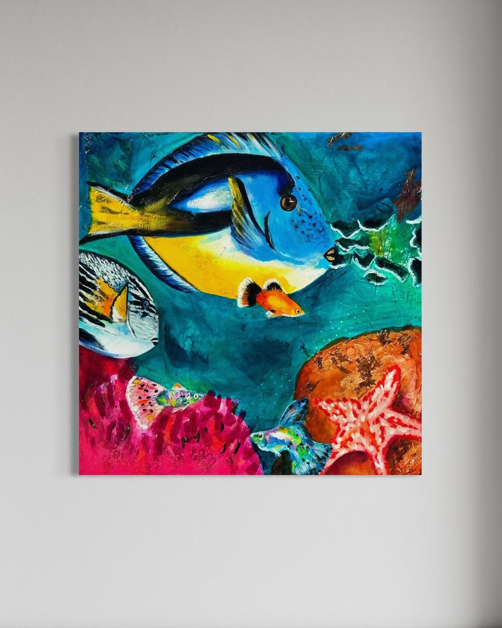 Vivid Waters , Original Artwork-by-Emily Birdsey Fine Art-original art-Gioia