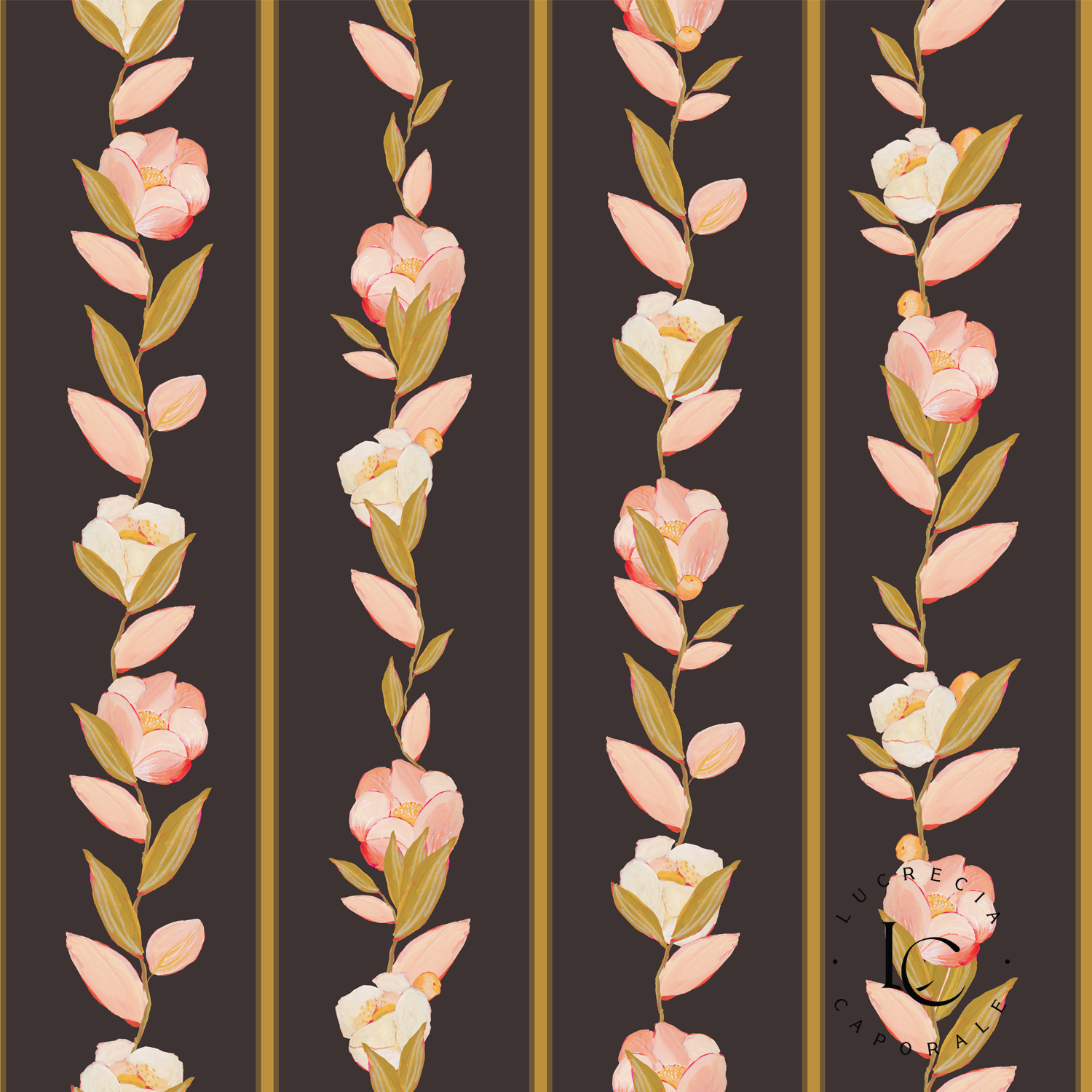 Farm House Stripes Black, Wallpaper