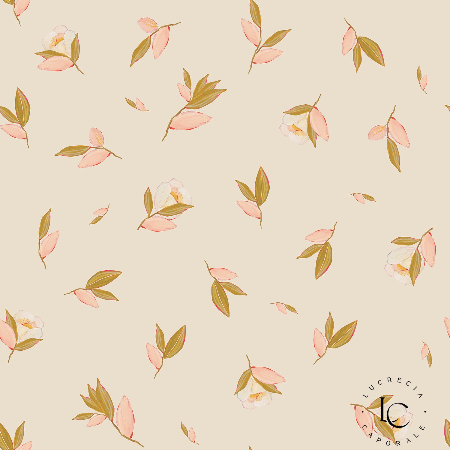Farm House Tiny Flowers Biege, Wallpaper
