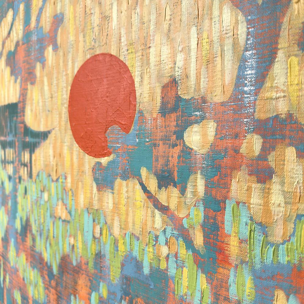 Warm Sunset in the Oriental Forest - Original Painting-by-Ekaterina Prisich-original art-Gioia