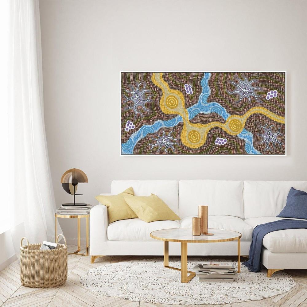 Water Soakage, Acrylic on Canvas, 60x120cm , Original Artwork-by-Azeza Possum-original art-Gioia