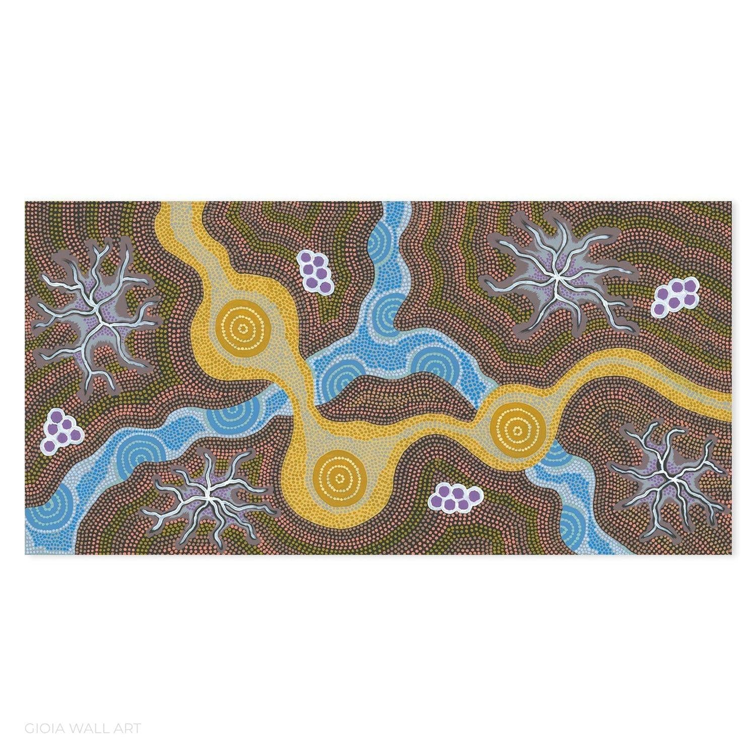 Water Soakage, Acrylic on Canvas, 60x120cm , Original Artwork-by-Azeza Possum-original art-Gioia