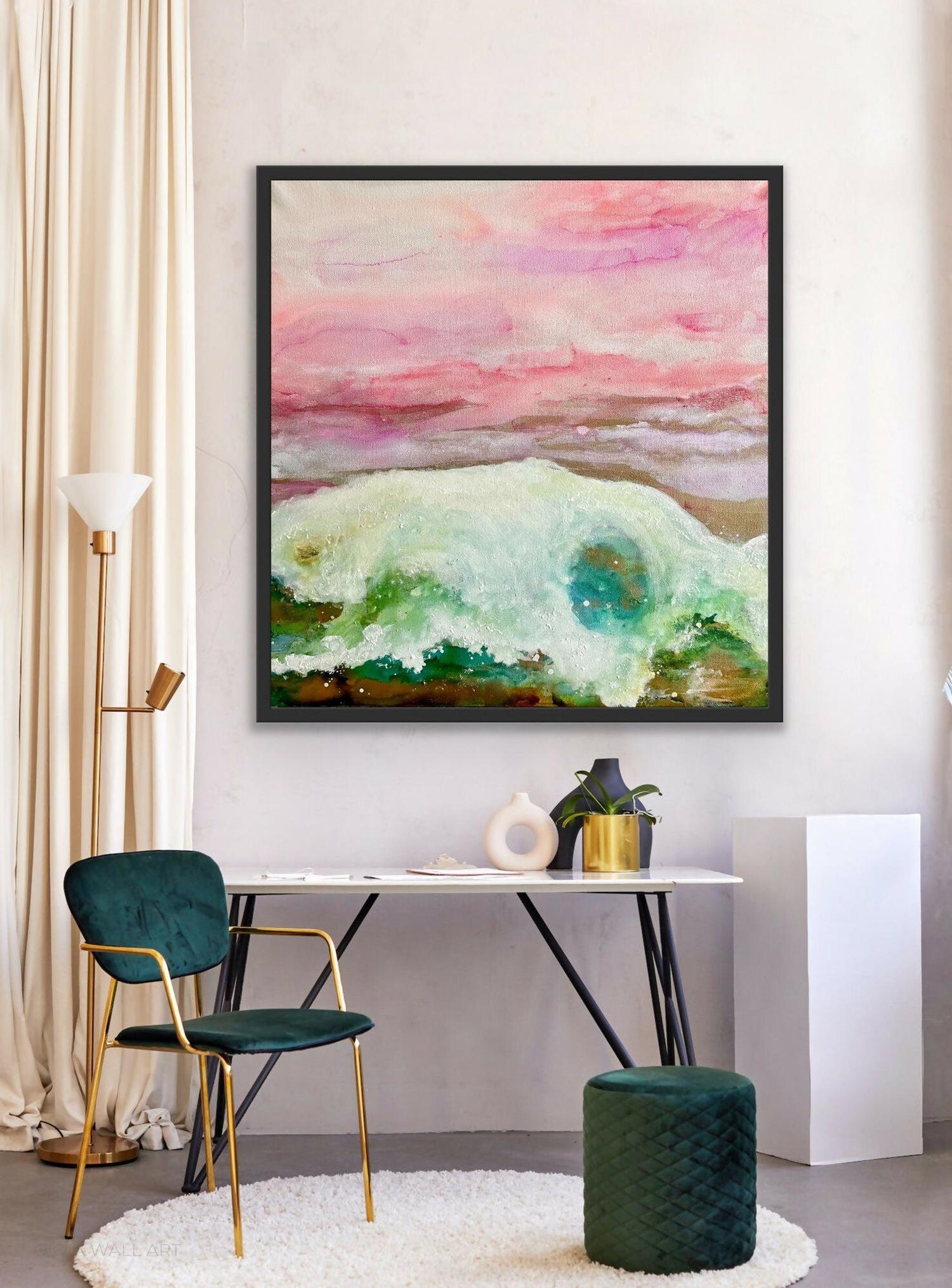 Coastal Canvas Mixed Media On 50X50Cm By Lori Burke Original Artwork