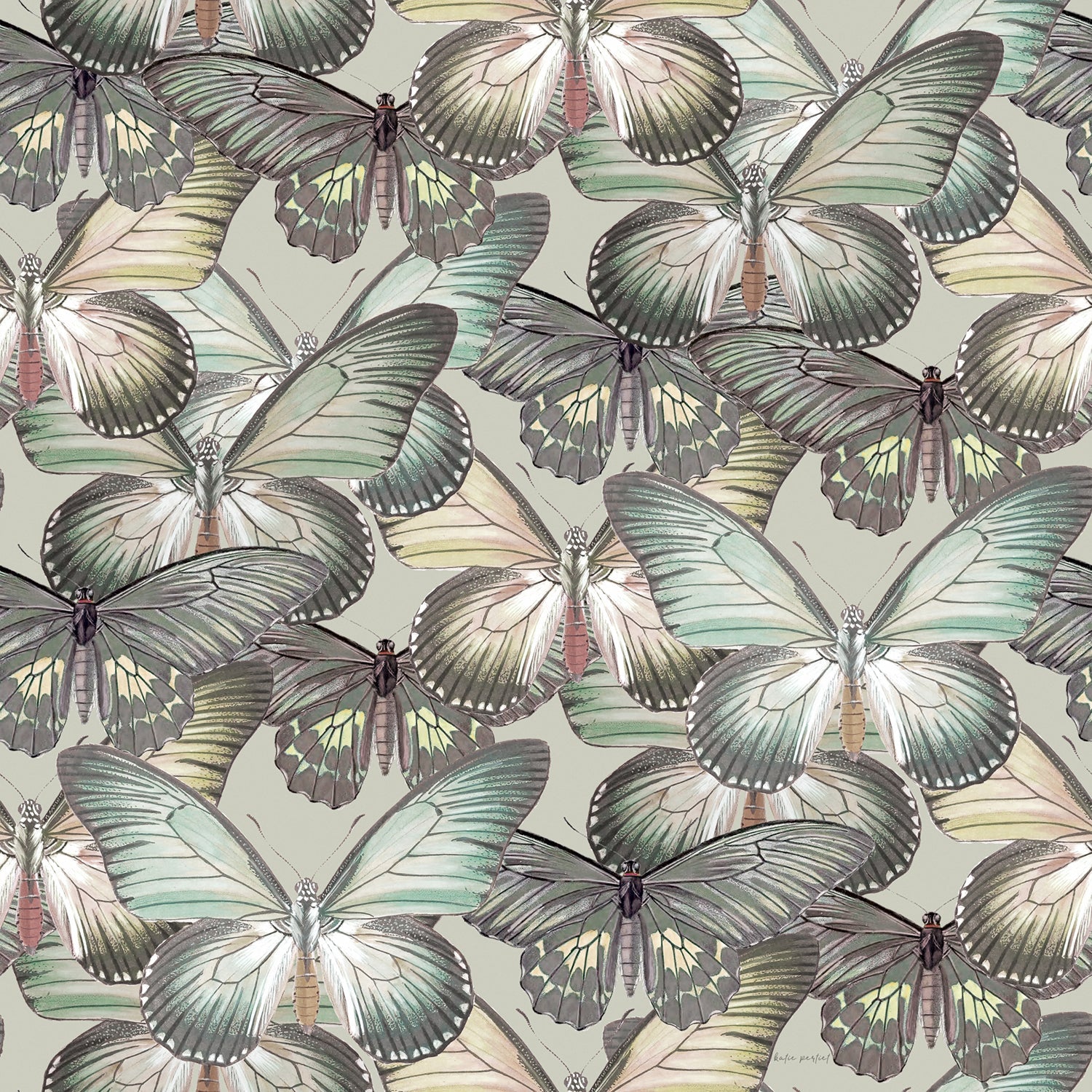 Weathered Garden Pattern I, Wallpaper