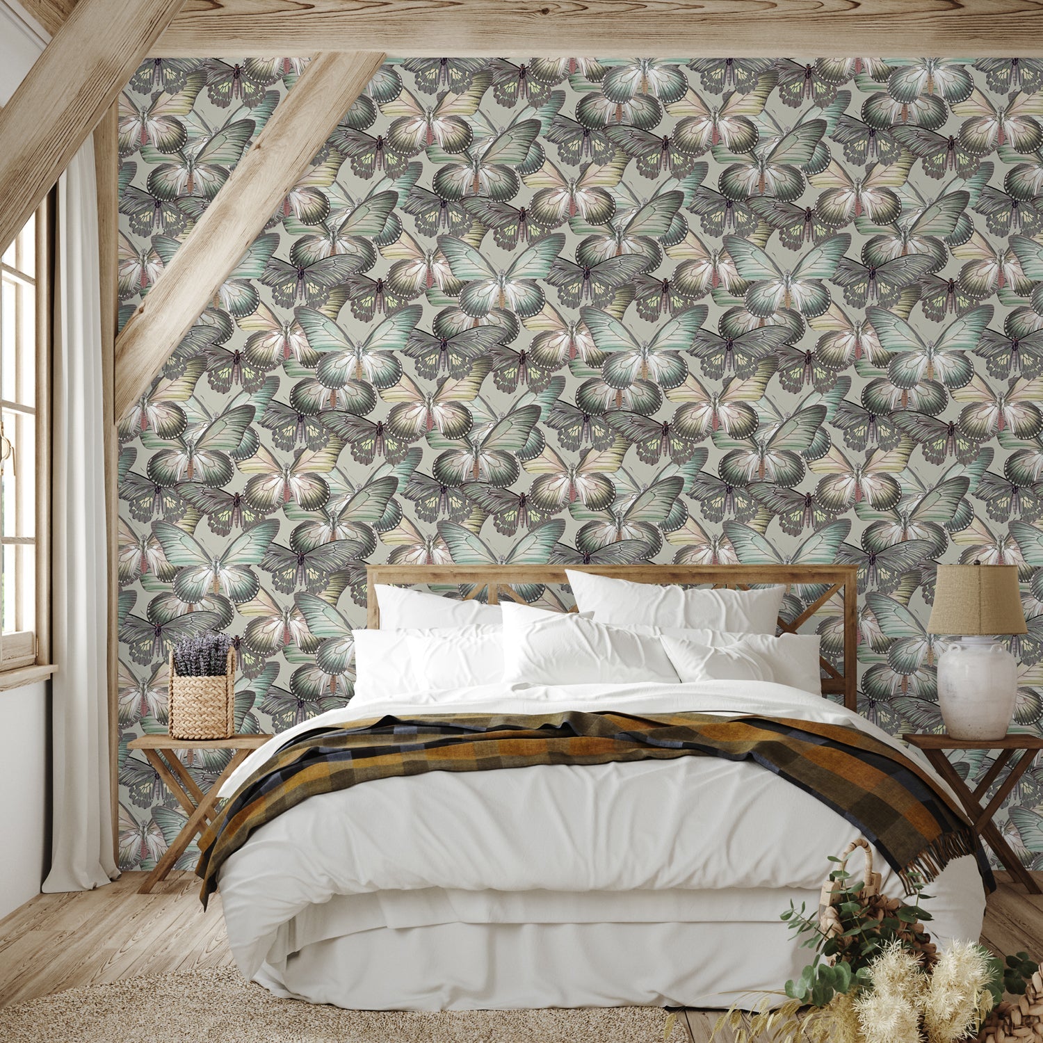 Weathered Garden Pattern I, Wallpaper