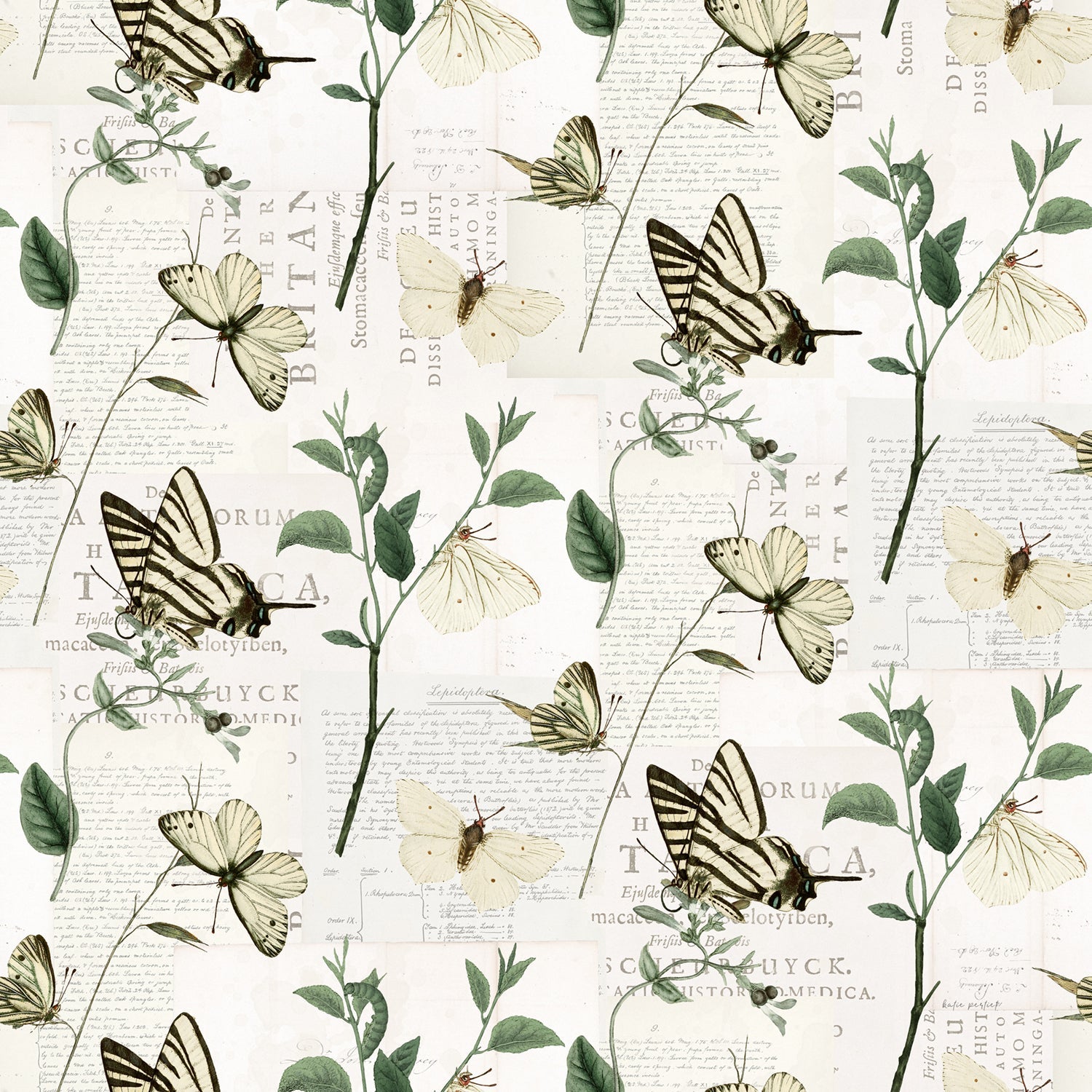 Weathered Garden Pattern III, Wallpaper