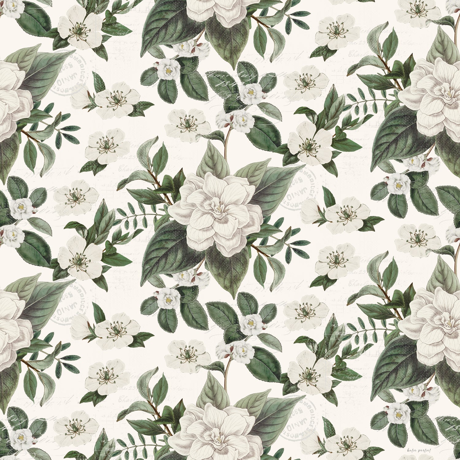 Weathered Garden Pattern, Style A, Wallpaper