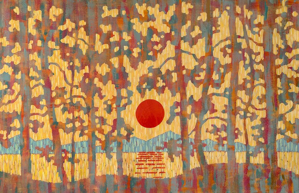 Where the Sun Meets the Pines - Original Painting-by-Ekaterina Prisich-original art-Gioia