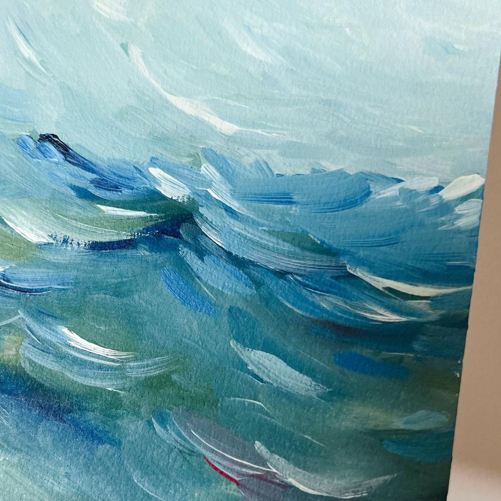 Where the sky seamlessly meld with the sea , Original Artwork-by-Lucrecia Caporale-original art-Gioia