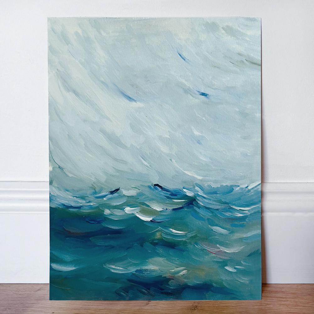 Where the sky seamlessly meld with the sea , Original Artwork-by-Lucrecia Caporale-original art-Gioia