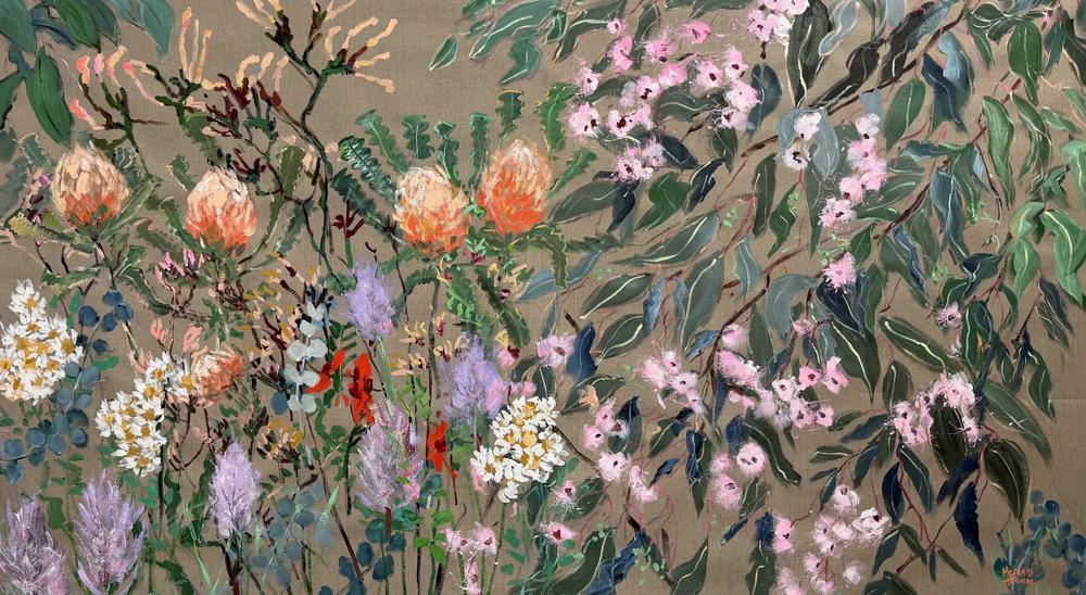 Wildflower Linen. Original hand-painted artwork by Meredith Howse.-by-Meredith Howse Original Art-original art-Gioia