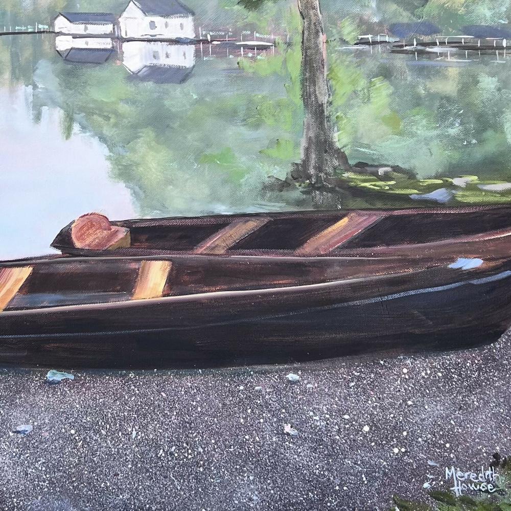 Windermere Boats, Original Hand-Painted Canvas By Meredith Howse