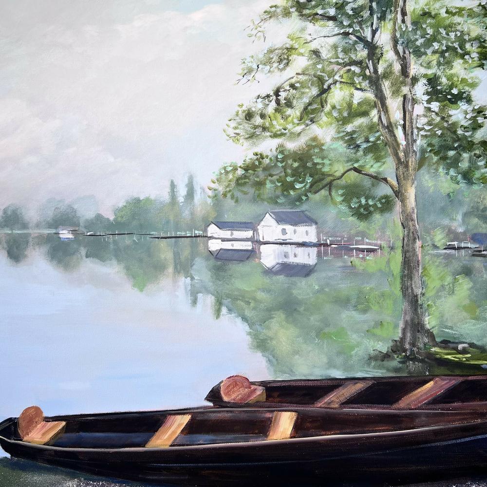 Windermere Boats, Original Hand-Painted Canvas By Meredith Howse