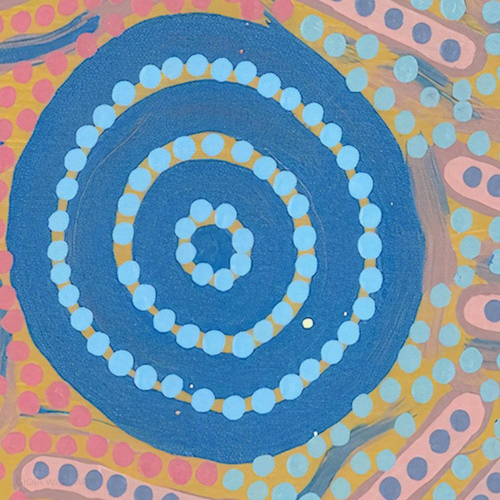 Women's Ceremony Dancing Feather, Acrylic on Canvas, 96x202cm , Original Artwork-by-Azeza Possum-original art-Gioia
