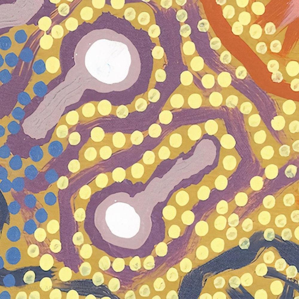 Women's Ceremony Dancing Feather, Acrylic on Canvas, 96x202cm , Original Artwork-by-Azeza Possum-original art-Gioia