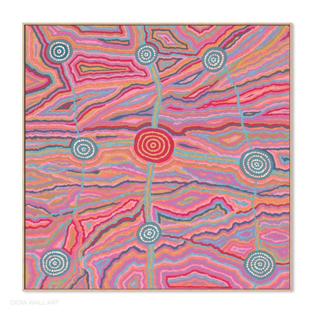 Worm Dreaming, Acrylic on Canvas, 94x100cm, By Khatija Possum , Original Artwork-by-Khatija Possum-original art-Gioia