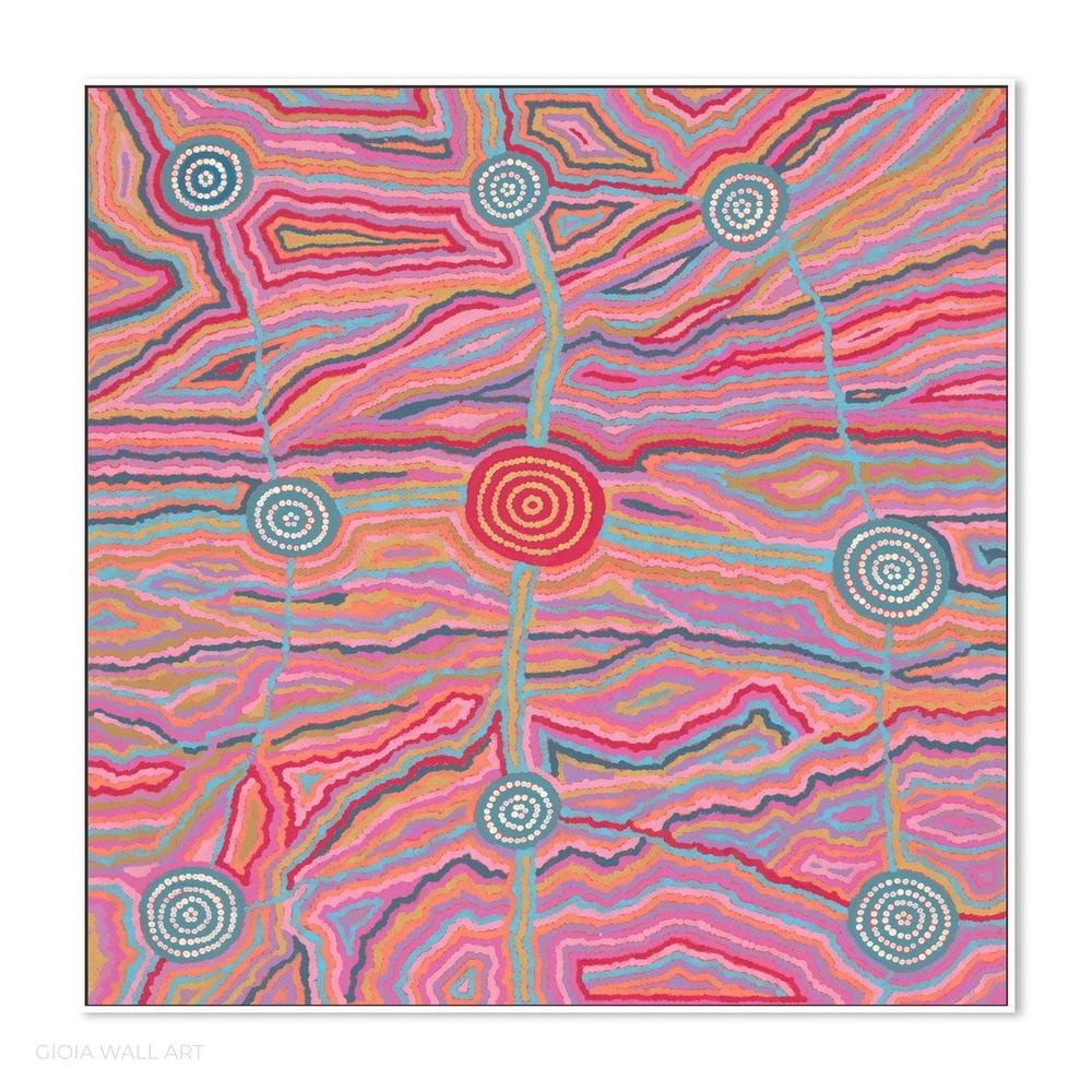 Worm Dreaming, Acrylic on Canvas, 94x100cm, By Khatija Possum , Original Artwork-by-Khatija Possum-original art-Gioia