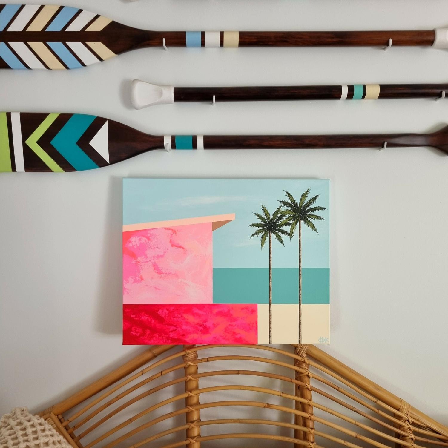 Beach House #2, Original Hand-Painted Canvas By Michelle Jirsensky