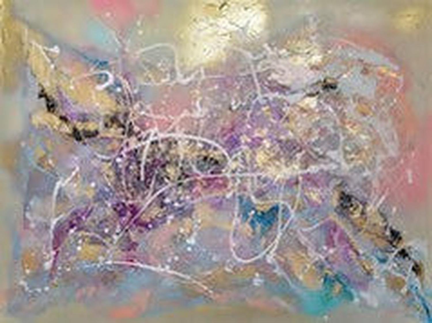 Celestial Symphony Mixed Media On Canvas 76X101.6Cm By Lori Burke Original Artwork