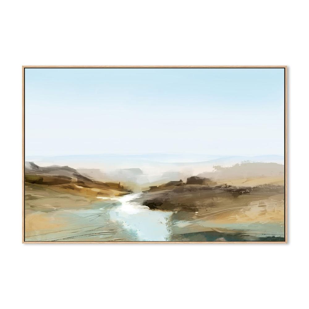 Abstract Beach View, 180x120cm / Oak Framed Canvas-by-Gioia Wall Art-wall-art-print-canvas-poster-framed-Gioia