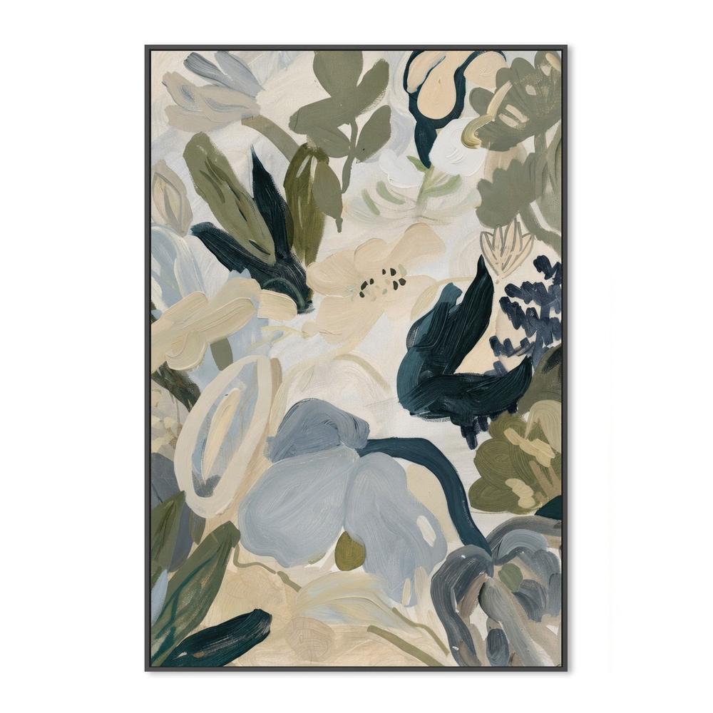Abstract Blooms, Green and Blue-by-Stephanie Jeuffroy-wall-art-print-canvas-poster-framed-Gioia