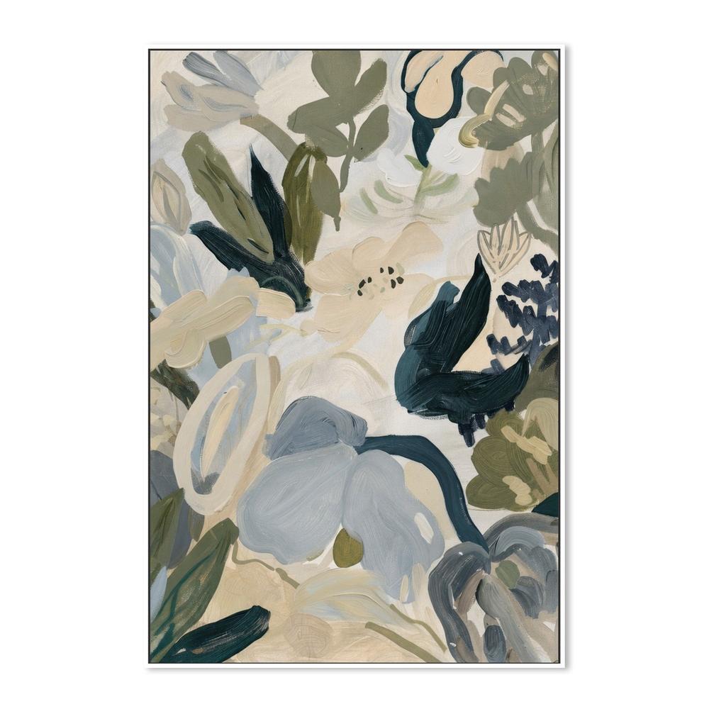 Abstract Blooms, Green and Blue-by-Stephanie Jeuffroy-wall-art-print-canvas-poster-framed-Gioia