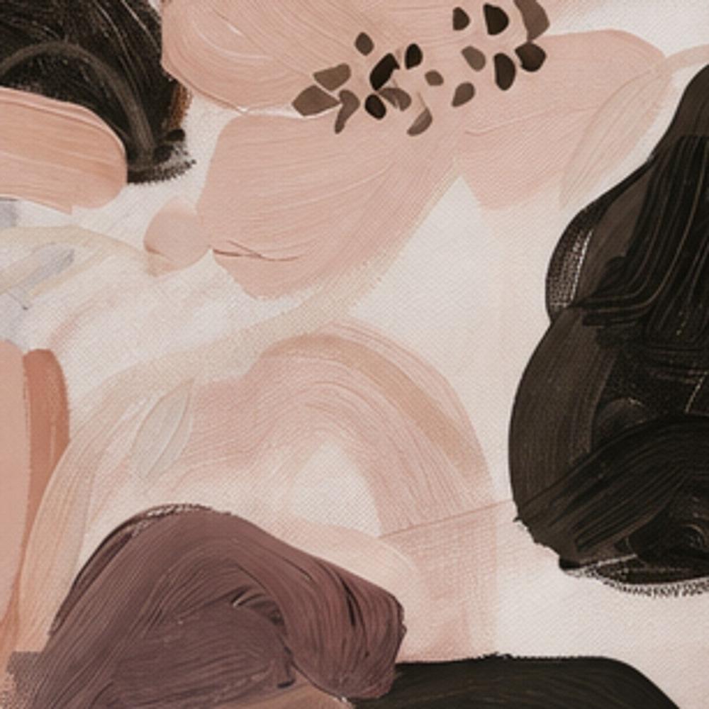 Abstract Blooms, Neutral Brown and Burgundy-by-Stephanie Jeuffroy-wall-art-print-canvas-poster-framed-Gioia
