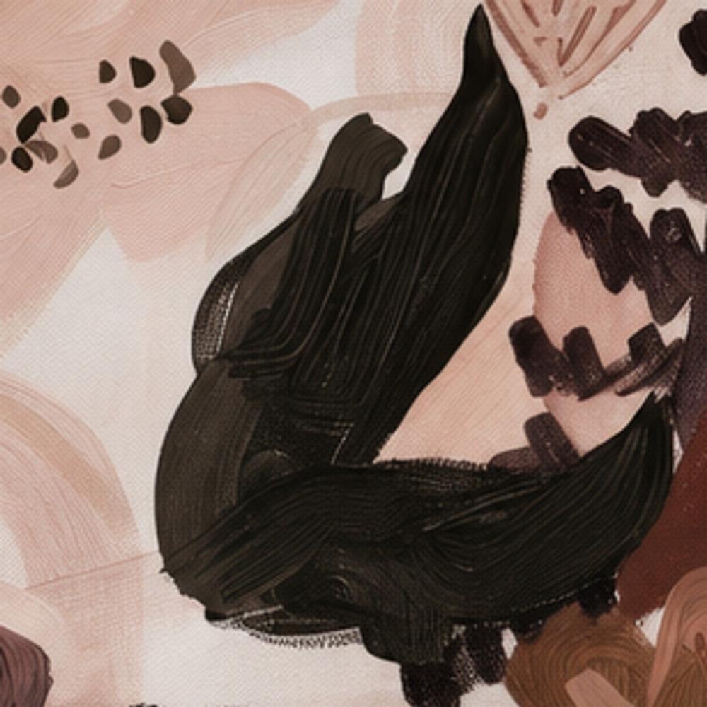 Abstract Blooms, Neutral Brown and Burgundy-by-Stephanie Jeuffroy-wall-art-print-canvas-poster-framed-Gioia