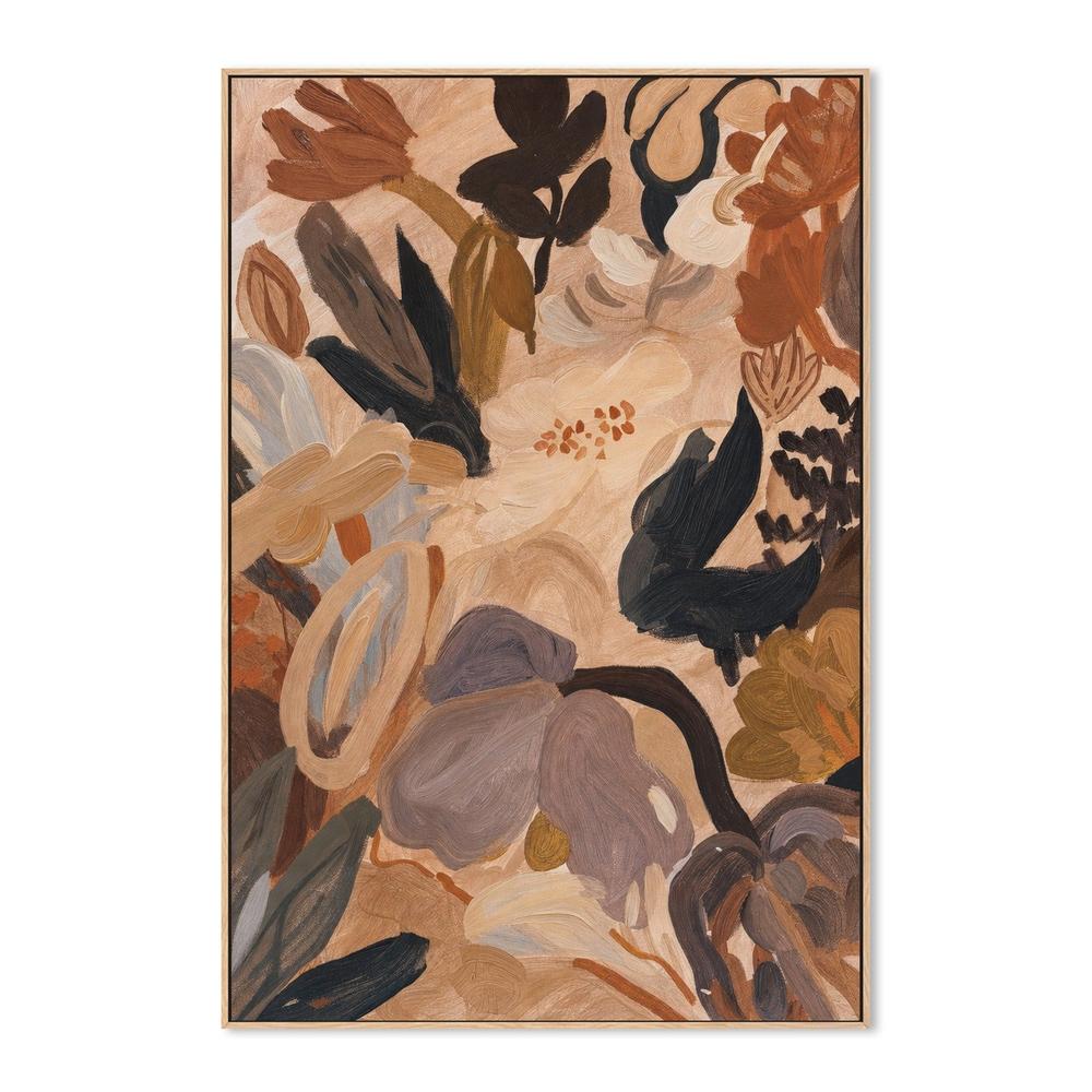 Abstract Blooms, Warm Brown-by-Stephanie Jeuffroy-wall-art-print-canvas-poster-framed-Gioia