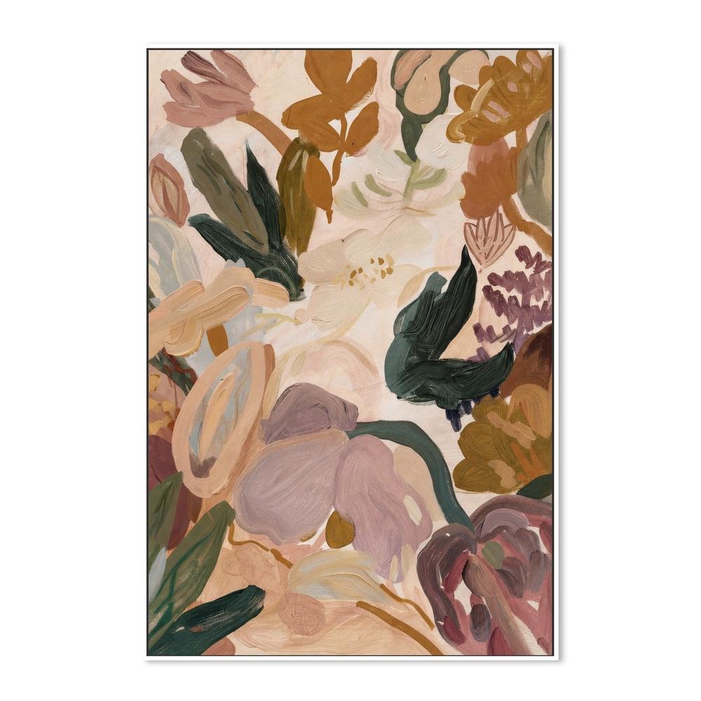 Abstract Blooms, Warm Neutral-by-Stephanie Jeuffroy-wall-art-print-canvas-poster-framed-Gioia