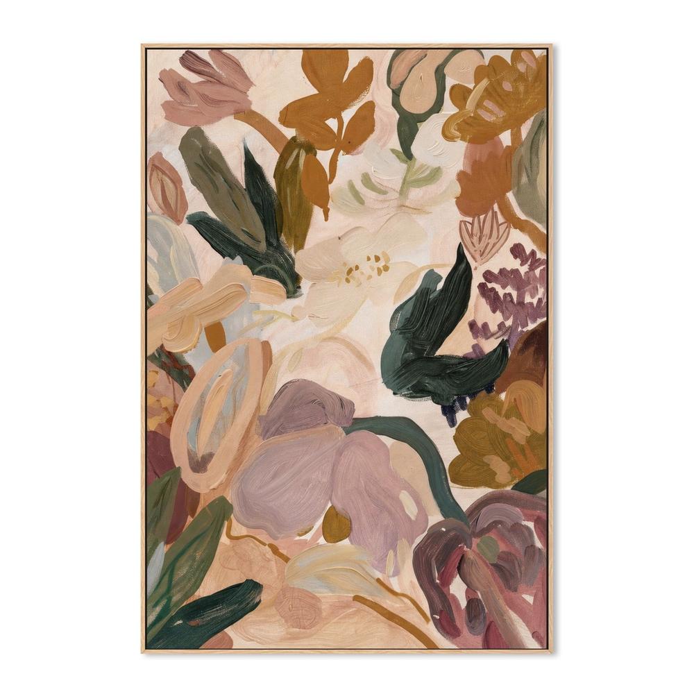 Abstract Blooms, Warm Neutral-by-Stephanie Jeuffroy-wall-art-print-canvas-poster-framed-Gioia