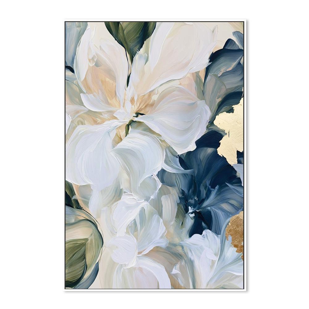 Abstract Blue Gold Flowers-by-Stephanie Jeuffroy-wall-art-print-canvas-poster-framed-Gioia