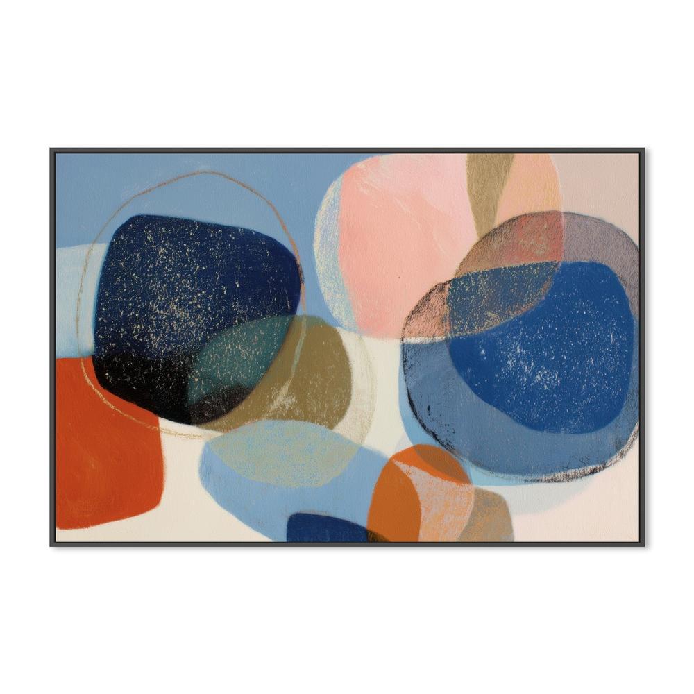 Abstract Geometric in Navy and Coral-by-Chromatic Storm Studio-wall-art-print-canvas-poster-framed-Gioia