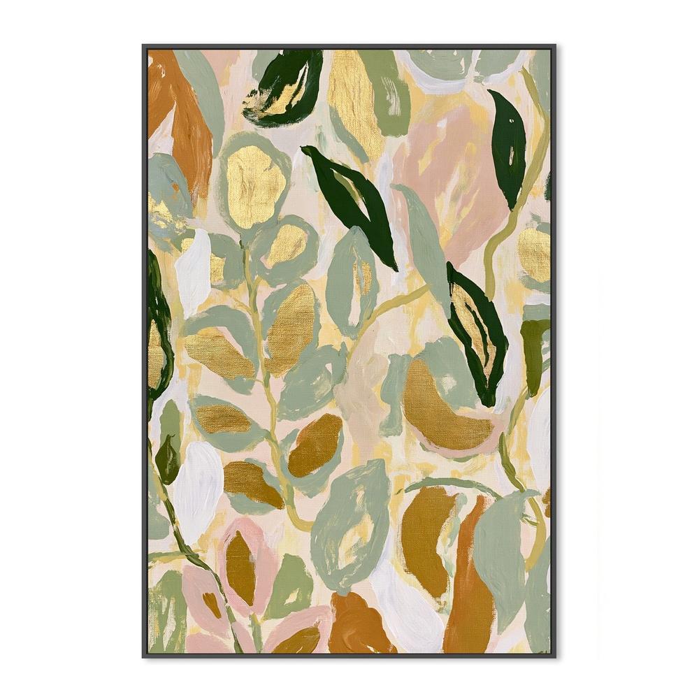 Abstract Gold Leaves-by-Stephanie Jeuffroy-wall-art-print-canvas-poster-framed-Gioia