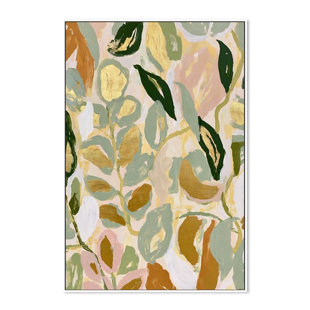 Abstract Gold Leaves-by-Stephanie Jeuffroy-wall-art-print-canvas-poster-framed-Gioia