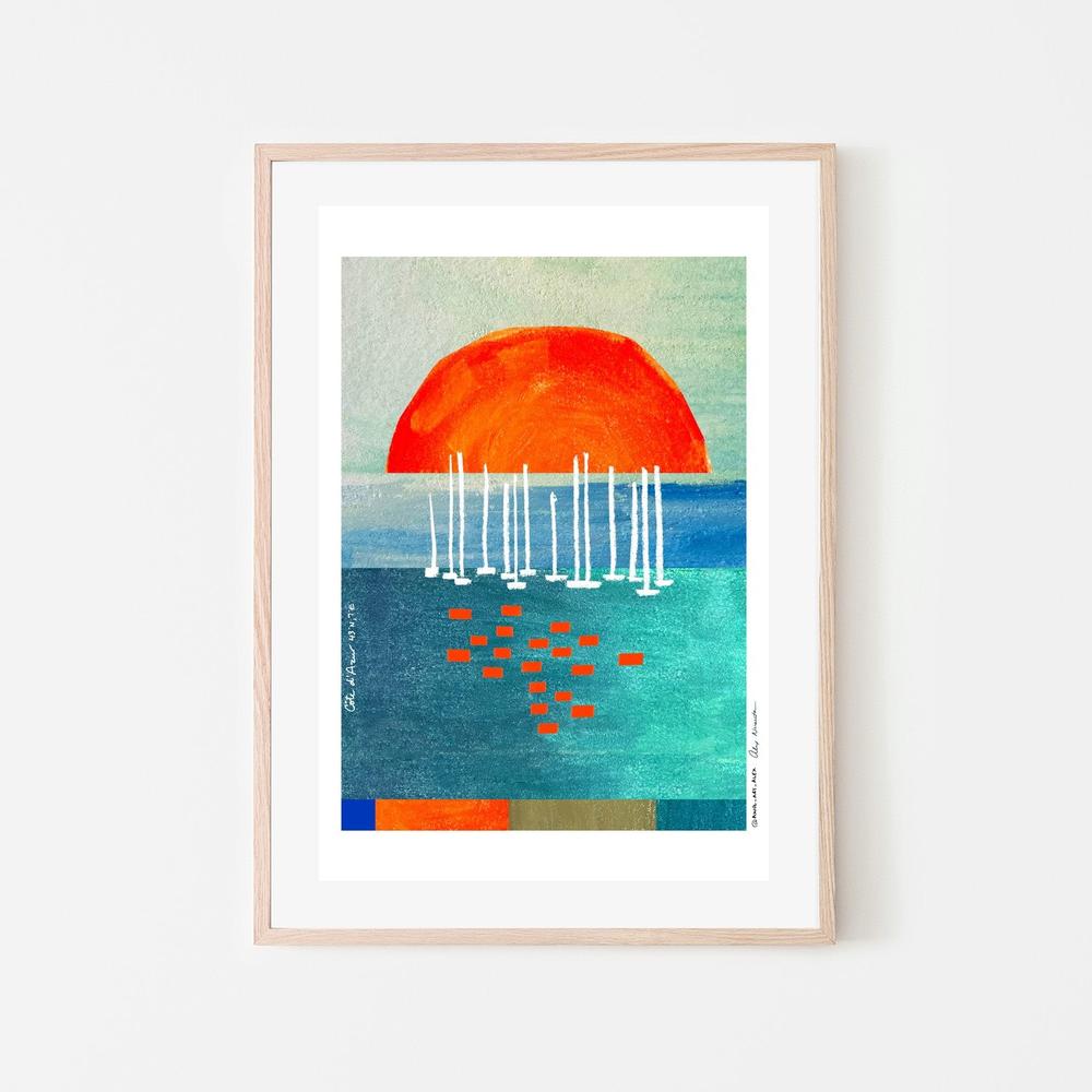 Abstract Sunset Seascape-by-Alex Nereuta-wall-art-print-canvas-poster-framed-Gioia