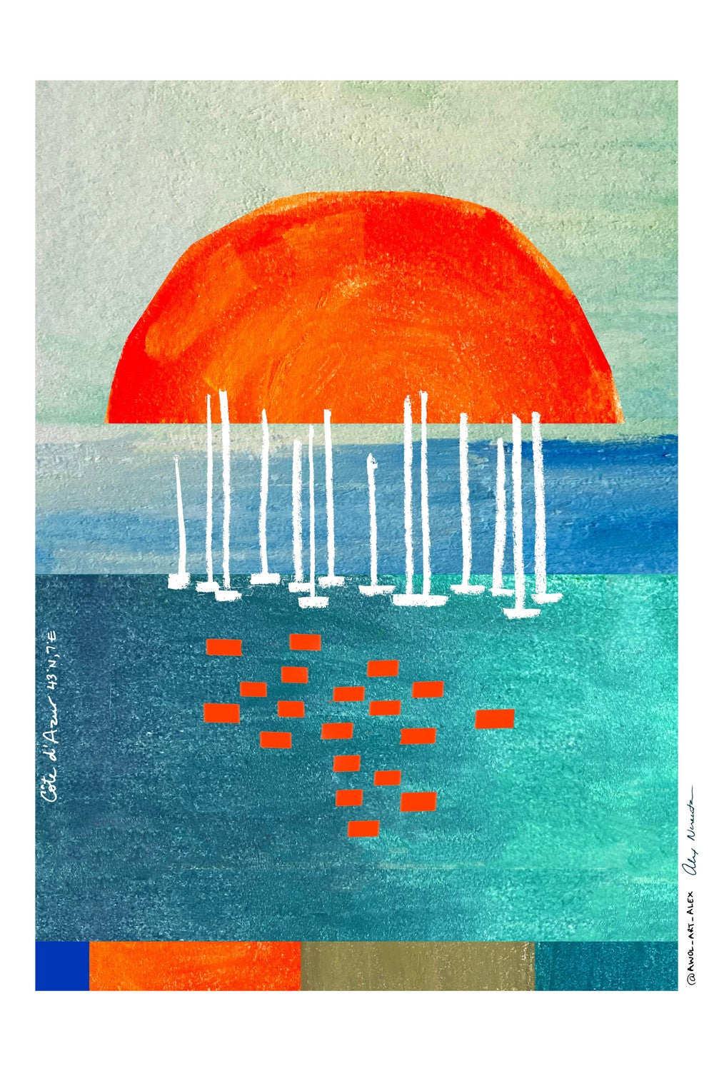 Abstract Sunset Seascape-by-Alex Nereuta-wall-art-print-canvas-poster-framed-Gioia