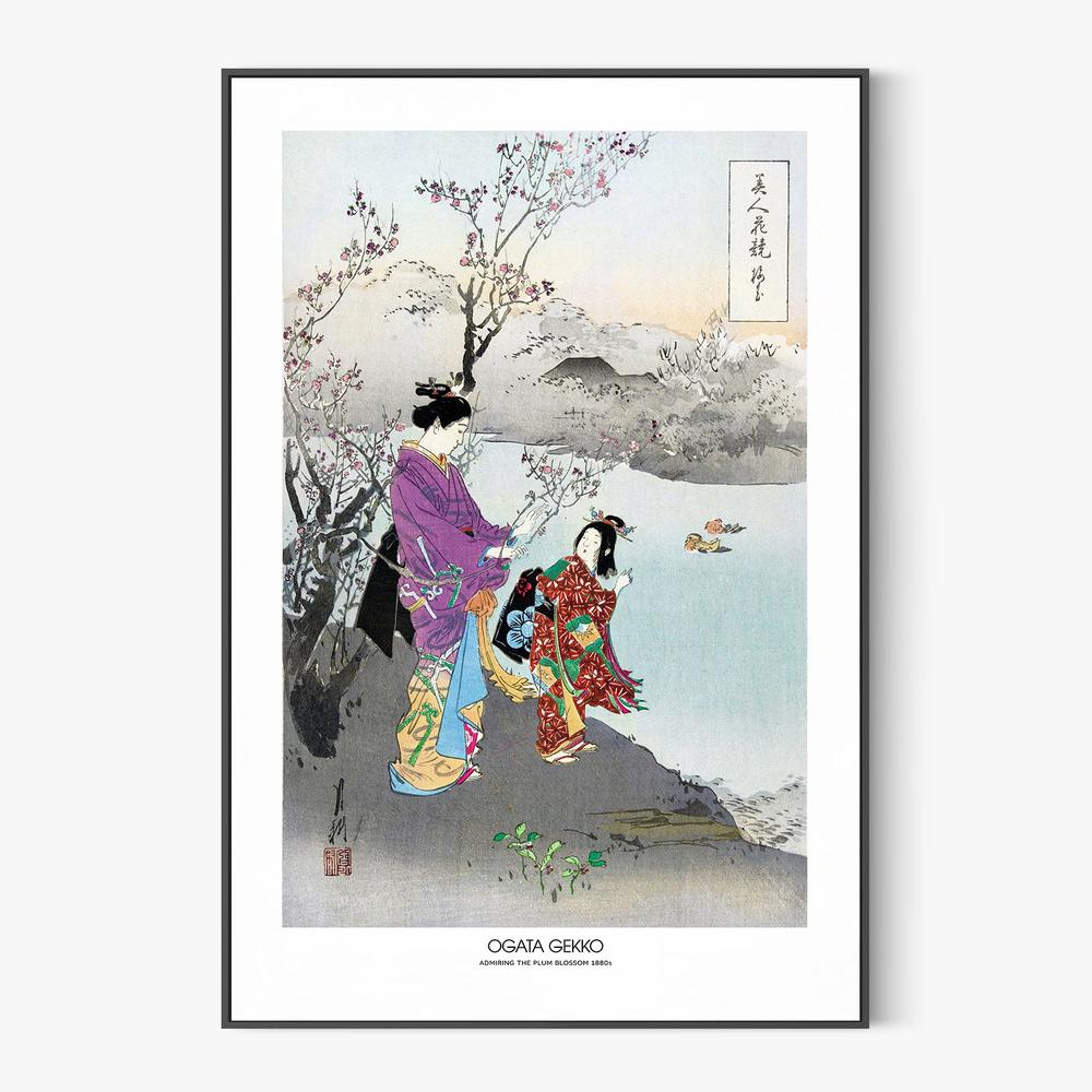 Admiring the Plum Blossom-by-Ogata Gekko-wall-art-print-canvas-poster-framed-Gioia