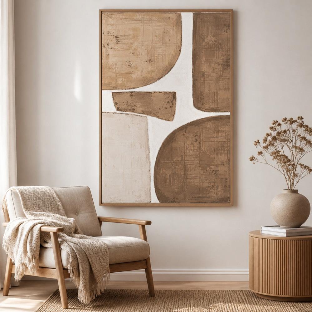 Neutral abstract organic geometric blocks, style B
