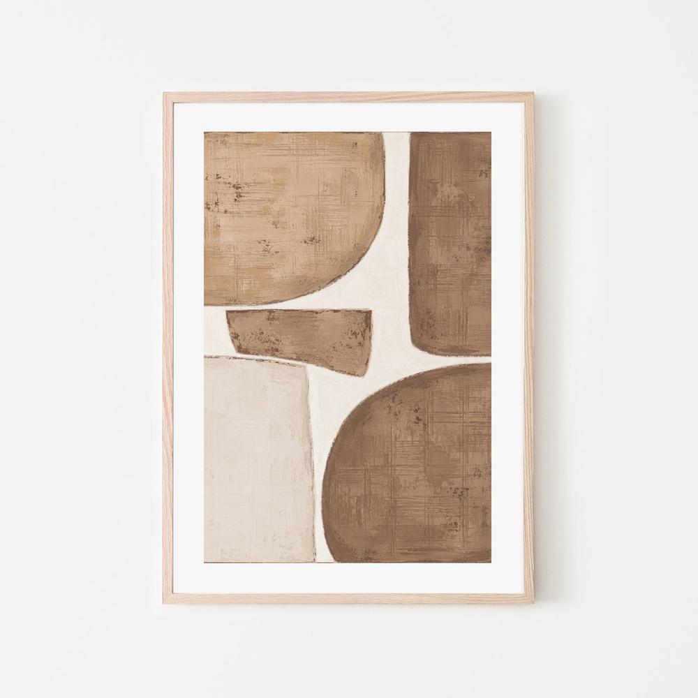 Neutral abstract organic geometric blocks, style B
