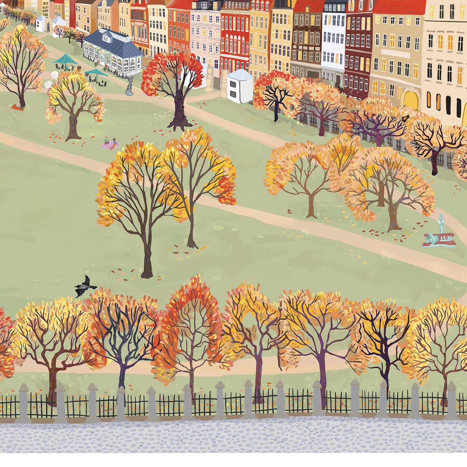 Autumnat Rosenborg-by-Emma Forsberg-wall-art-print-canvas-poster-framed-Gioia