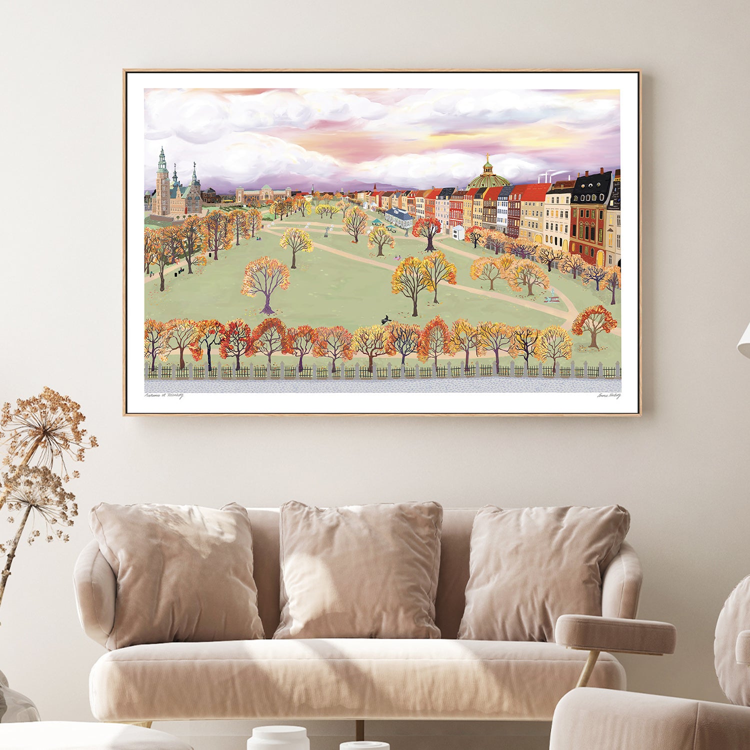 Autumnat Rosenborg-by-Emma Forsberg-wall-art-print-canvas-poster-framed-Gioia