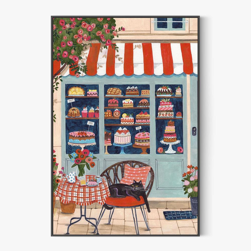 Bakery Cat Cafe-by-Caroline Bonne Muller-wall-art-print-canvas-poster-framed-Gioia
