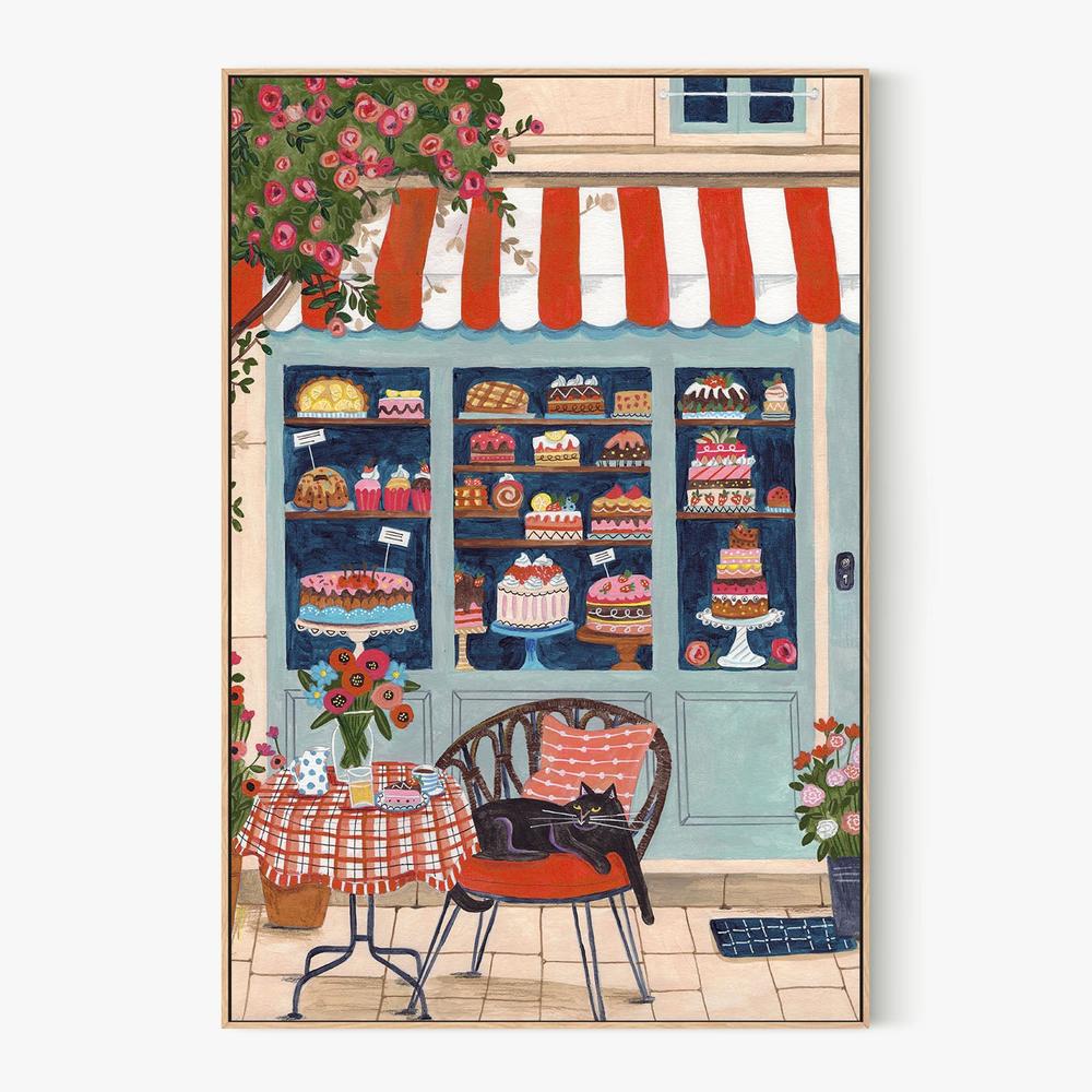 Bakery Cat Cafe-by-Caroline Bonne Muller-wall-art-print-canvas-poster-framed-Gioia